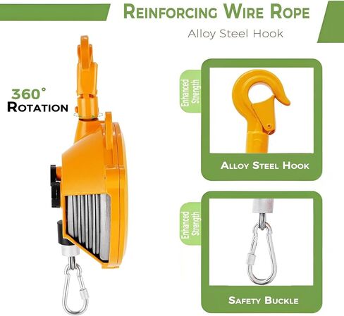 Spring Balancer, 7-11 Lbs (3-5 Kg) Adjustable Tool Balancer With 5-Ft Steel Wire Rope And Alloy Hook, Retractable Spring Tool Suspension To Maintain Equipment in Saudi Arabia
