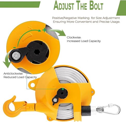 Spring Balancer, 7-11 Lbs (3-5 Kg) Adjustable Tool Balancer With 5-Ft Steel Wire Rope And Alloy Hook, Retractable Spring Tool Suspension To Maintain Equipment in Saudi Arabia