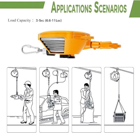 Spring Balancer, 7-11 Lbs (3-5 Kg) Adjustable Tool Balancer With 5-Ft Steel Wire Rope And Alloy Hook, Retractable Spring Tool Suspension To Maintain Equipment in Saudi Arabia