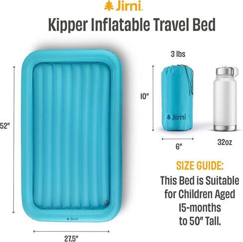 Kipper Toddler Travel Bed | New Pump System | Ultra-Lightweight & Super Durable Toddler Air Mattress | Compact Kids Air Mattress | Eco-Friendly Inflatable Kids Bed | Travel Cot Airbed in Saudi Arabia