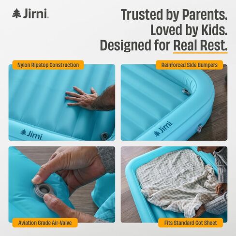 Kipper Toddler Travel Bed | New Pump System | Ultra-Lightweight & Super Durable Toddler Air Mattress | Compact Kids Air Mattress | Eco-Friendly Inflatable Kids Bed | Travel Cot Airbed in Saudi Arabia