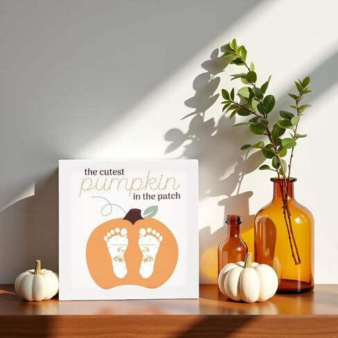 إطار تذكاري من Kate & Milo My Little Pumpkin Baby، ديكورات عيد الهالوين الأول للطفل، ديكورات حضانة الخريف in Kuwait