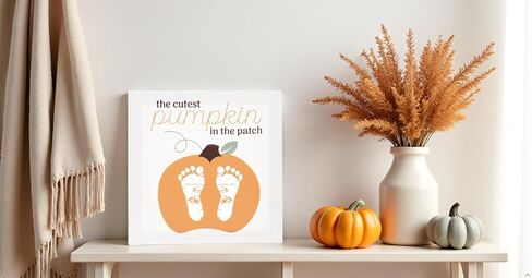 إطار تذكاري من Kate & Milo My Little Pumpkin Baby، ديكورات عيد الهالوين الأول للطفل، ديكورات حضانة الخريف in Kuwait