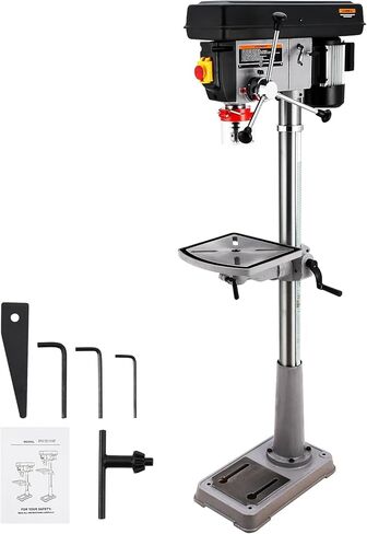 15 in Floor Drill Press, 7.5 Amp 120V Pure Copper Motor, 288-3084 RPM Variable Speed Cast Iron Bench Drill Press, 0-45° Tilting Worktable, Tabletop Drilling Machine for Wood Metal in Kuwait