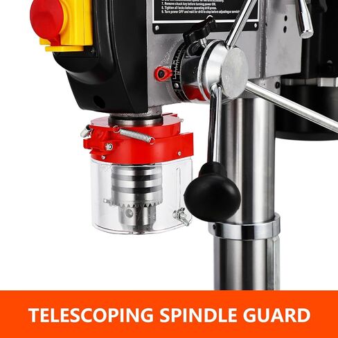 15 in Floor Drill Press, 7.5 Amp 120V Pure Copper Motor, 288-3084 RPM Variable Speed Cast Iron Bench Drill Press, 0-45° Tilting Worktable, Tabletop Drilling Machine for Wood Metal in Kuwait