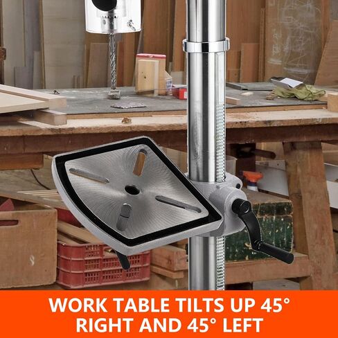 15 in Floor Drill Press, 7.5 Amp 120V Pure Copper Motor, 288-3084 RPM Variable Speed Cast Iron Bench Drill Press, 0-45° Tilting Worktable, Tabletop Drilling Machine for Wood Metal in Kuwait