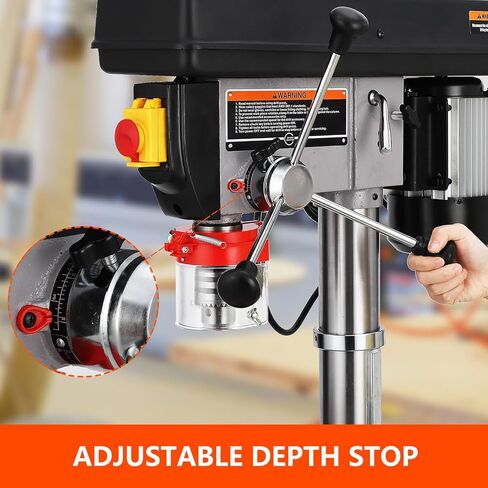 15 in Floor Drill Press, 7.5 Amp 120V Pure Copper Motor, 288-3084 RPM Variable Speed Cast Iron Bench Drill Press, 0-45° Tilting Worktable, Tabletop Drilling Machine for Wood Metal in Kuwait