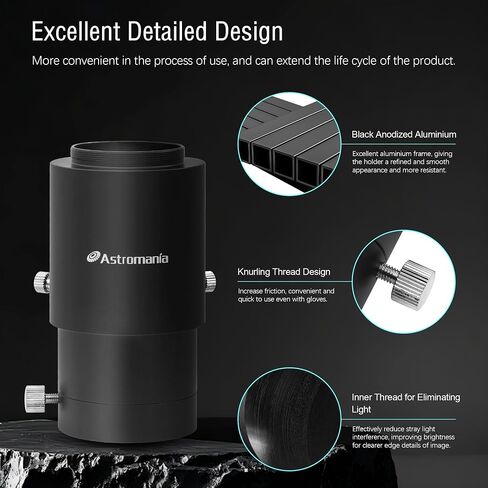 Astromania Telescope Photo Adapter 2 Inch Extendable Photo Adapter Metal - Bundle with - T Ring and T Adapter for Nikon-F SLR/DSLR in Saudi Arabia