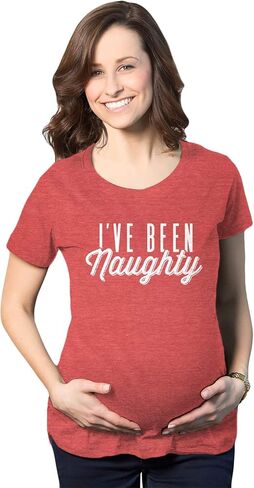 Maternity I've Been Naughty T Shirt Cute Christmas Holiday Pregnancy Tee in Saudi Arabia