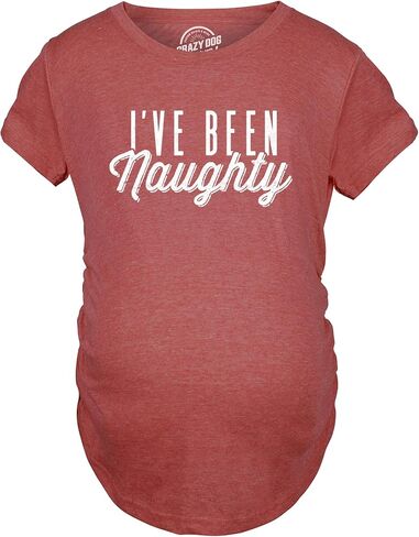 Maternity I've Been Naughty T Shirt Cute Christmas Holiday Pregnancy Tee in Saudi Arabia