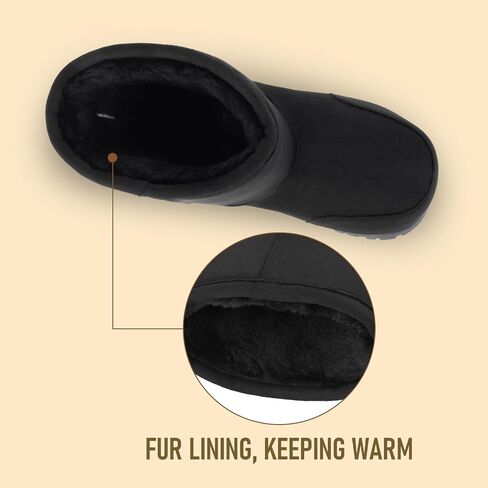 Platform Snow Boots for Women Suede Hippy Fur Boots Mid Calf Slip On Round Toe Winter Booties Comfortable Non-slip in Kuwait