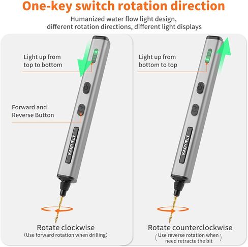 Cordless Mini Drill Pen with 10 Bits, Brushless Motor, 0.2 N·m High Torque, LED Lights, Rechargeable Small Electric Hand Drill Set for Jewelry Making,Keychain,Resin,Plastic,Seashells,Wood DIY in Saudi Arabia