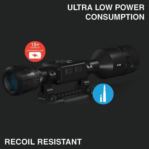 منظار الصيد الذكي النهاري/الليلي من ATN X-Sight Pro مع حساب المقذوفات، دقة 3864x2218، تسجيل فيديو، واي فاي، بطارية تدوم 18 ساعة+ in Kuwait