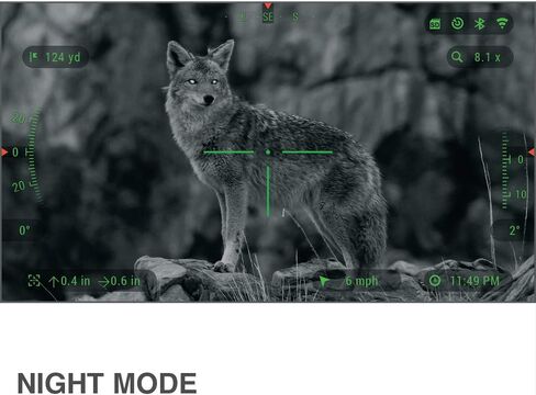 منظار الصيد الذكي النهاري/الليلي من ATN X-Sight Pro مع حساب المقذوفات، دقة 3864x2218، تسجيل فيديو، واي فاي، بطارية تدوم 18 ساعة+ in Kuwait