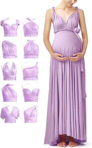 فستان Infinity Maternity لحفلات الزفاف - ملفوف قابل للتحويل أنيق مقاس كبير للفساتين الرسمية، حفلات استقبال المولود الجديد، التقاط الصور in Kuwait