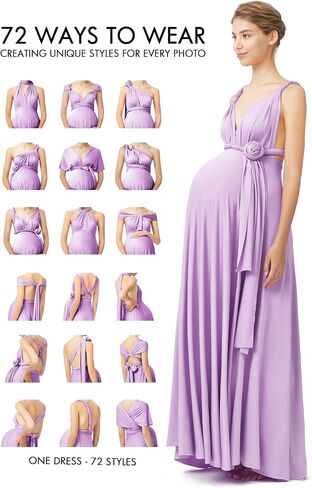 فستان Infinity Maternity لحفلات الزفاف - ملفوف قابل للتحويل أنيق مقاس كبير للفساتين الرسمية، حفلات استقبال المولود الجديد، التقاط الصور in Kuwait