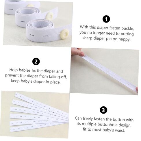 12 قطعة من مشابك الحفاضات القابلة للتعديل وحزام الحفاضات المطاطي القابل للتنفس وأبازيم القماش لمنع الانزلاق in Kuwait