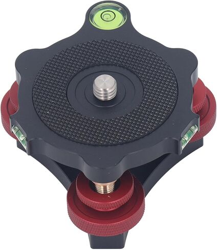 Tripod Leveling Adjustment Base, Aluminum Alloy Camera Leveler with 3 Bubble Level for Macro Panoramic Photography, Observation and Level Adjustment, 3/8 Inch Thread in Saudi Arabia