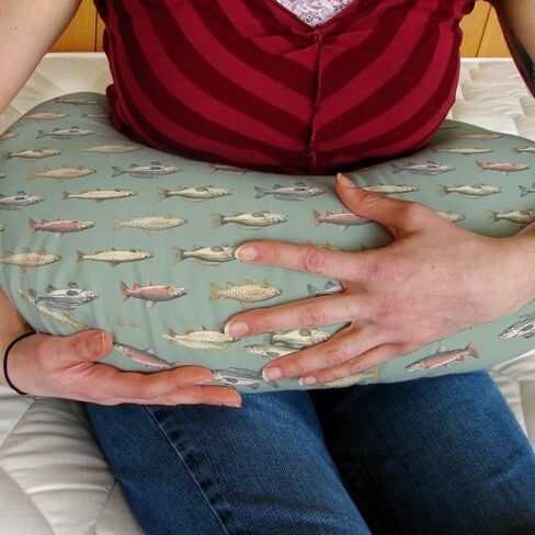 Lake Fishing Baby Nursing Pillow Covers for Boy Girl Freshwater Fishes Nursery Feeding Pillowcase for Breastfeeding Pillows Fishing Lover Gift Soft Stretchy Removable Slipcover for Newborn Infant in Saudi Arabia
