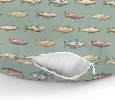 Lake Fishing Baby Nursing Pillow Covers for Boy Girl Freshwater Fishes Nursery Feeding Pillowcase for Breastfeeding Pillows Fishing Lover Gift Soft Stretchy Removable Slipcover for Newborn Infant in Saudi Arabia