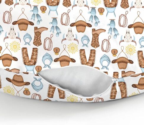 Cute Pink Cowgirl Nursing Pillow Covers for Girl Western Cowgirls Horse Cactus Mountain Sunset Nursery Slipcovers for Breastfeeding Pillows Wild West Desert Soft Stretchy Cover for Newborn Infant in Saudi Arabia