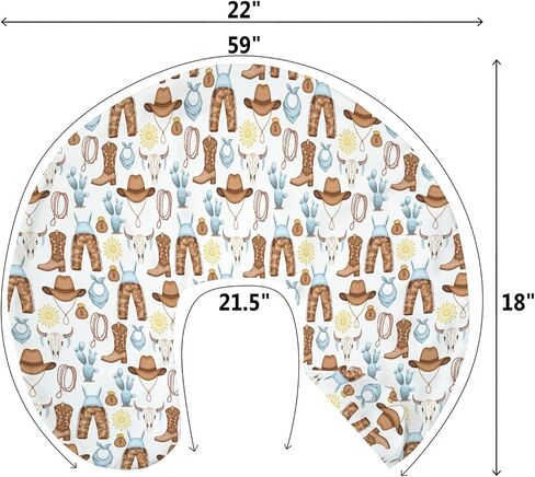Cute Pink Cowgirl Nursing Pillow Covers for Girl Western Cowgirls Horse Cactus Mountain Sunset Nursery Slipcovers for Breastfeeding Pillows Wild West Desert Soft Stretchy Cover for Newborn Infant in Saudi Arabia