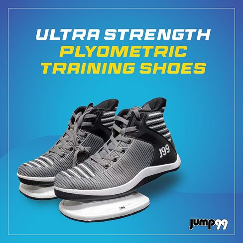 حذاء Jump99 J99 Flex Ultra Strength Plyometric التدريبي: يعزز قفزتك العمودية - يعزز قدرتك على القفز وأدائك رمادي/أسود (الحجم: 13) in Saudi Arabia