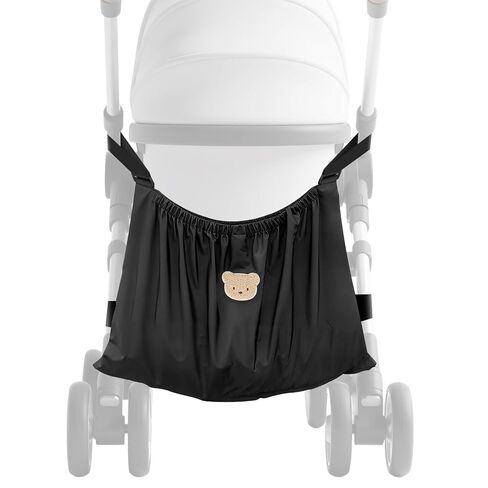 منظم عالمي لعربة الأطفال، حقيبة تخزين لعربة الأطفال من النايلون لأساسيات الطفل، حقيبة تنظيم عربة الأطفال ذات سعة كبيرة مع خطاف وحلقة، حقيبة شحن للمظلة وإكسسوارات عربة الحيوانات الأليفة (الدب الأسود) in Kuwait