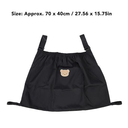 منظم عالمي لعربة الأطفال، حقيبة تخزين لعربة الأطفال من النايلون لأساسيات الطفل، حقيبة تنظيم عربة الأطفال ذات سعة كبيرة مع خطاف وحلقة، حقيبة شحن للمظلة وإكسسوارات عربة الحيوانات الأليفة (الدب الأسود) in Kuwait