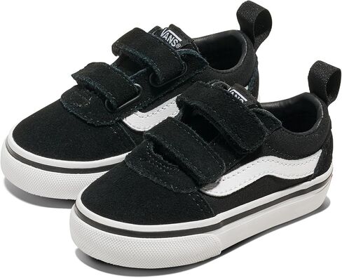 حذاء رياضي Vans للأطفال الصغار Ward V، (سويدي/قماش) أسود/أبيض، 3 in Saudi Arabia