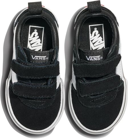 حذاء رياضي Vans للأطفال الصغار Ward V، (سويدي/قماش) أسود/أبيض، 3 in Saudi Arabia