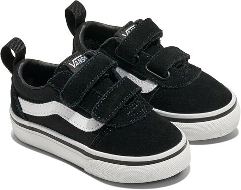 حذاء رياضي Vans للأطفال الصغار Ward V، (سويدي/قماش) أسود/أبيض، 3 in Saudi Arabia