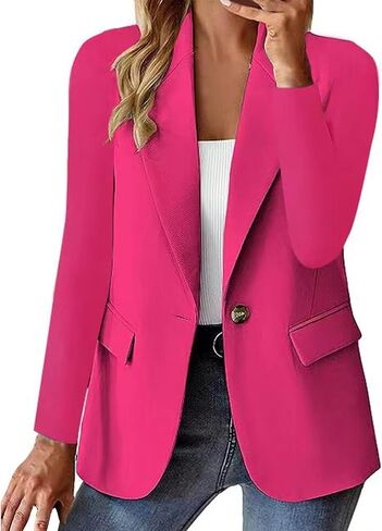Blazers for Women Business Casual Button Down Lapel Suit Jackets Long Sleeve Work Office Fall Spring Clothes in Saudi Arabia