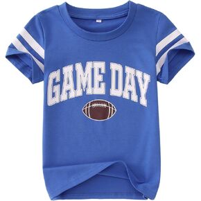 BOUTIKOME Toddler Game Day Shirts Baby Boys Girls Football T-Shirt Kids Football Fans Gift Tees Outfits Short Sleeve Tops in Kuwait