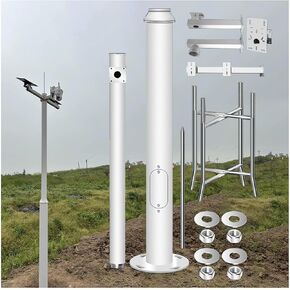 Outdoor Security Camera Pole Mount Kit with Rebar Base for Farm and Countryside Surveillance (White 300cm (2 Sections) H) in Saudi Arabia