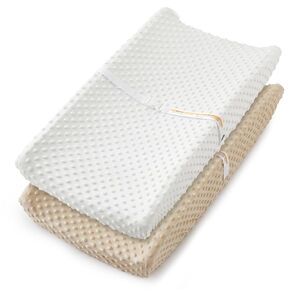 عبوة من قطعتين من غطاء وسادة تغيير الحفاضات من هوميست، ملاءات طاولة تغيير باللون الأبيض + الأسود، نسيج منقط من الصوف فائق النعومة، غطاء وسادة حفاضات مريح قابل للتنفس للفتيات والفتيان، يمكن غسله في الغسالة in Kuwait