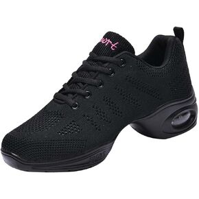 Women's Jazz Shoes Split Sole Dance Sneakers Lace Up Zumba Modern Shoes in Saudi Arabia