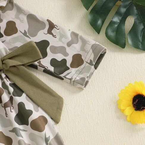 Newborn Baby Girl Hunting Outfit Camo Ruffle Long Sleeve Romper Jumpsuit Smocked Bubble One Piece Clothes in Saudi Arabia