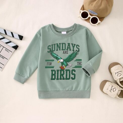 سويت شيرت كرة قدم للأطفال الصغار من Sundays for the Birds، بلوفر رياضي بأكمام طويلة، وألعاب كرة القدم، بلوفر بأكمام طويلة in Saudi Arabia