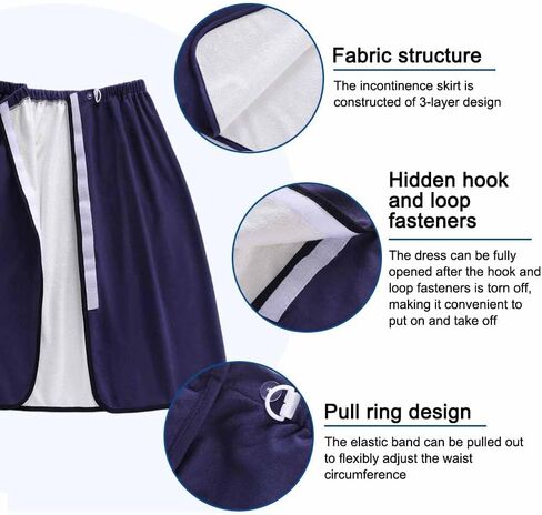 Reusable Incontinence Skirt for Adults, Washable Incontinence Bed Pads with Absorbent & Waterproof Design, Leak Protection for Seniors, Women, Toddlers, Pet Bed Pads (Grey, Large) in Saudi Arabia