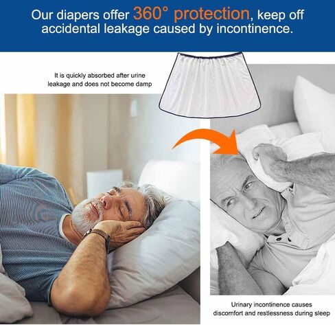 Reusable Incontinence Skirt for Adults, Washable Incontinence Bed Pads with Absorbent & Waterproof Design, Leak Protection for Seniors, Women, Toddlers, Pet Bed Pads (Grey, Large) in Saudi Arabia