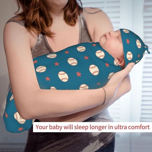Football Baby Stuff Swaddle Blanket with Headband and Beanie Set, Soft Newborn Sleep Sacks Outfit Infant Shower Gift for Boys Girls in Saudi Arabia