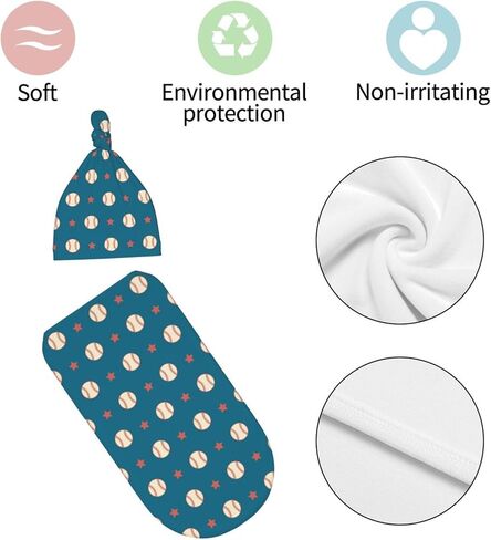 Football Baby Stuff Swaddle Blanket with Headband and Beanie Set, Soft Newborn Sleep Sacks Outfit Infant Shower Gift for Boys Girls in Saudi Arabia