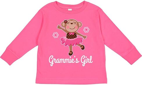 inktastic Grammie Girl Ballerina Monkey Toddler Long Sleeve T-Shirt in Saudi Arabia