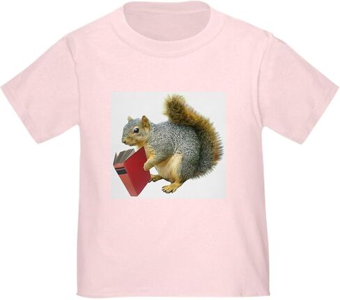CafePress Squirrel with Book Toddler T Shirt Cute Toddler Graphic Tee, 100% Cotton in Saudi Arabia