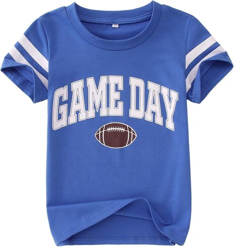 BOUTIKOME Toddler Game Day Shirts Baby Boys Girls Football T-Shirt Kids Football Fans Gift Tees Outfits Short Sleeve Tops in Saudi Arabia