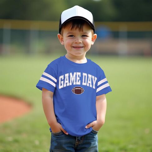 BOUTIKOME Toddler Game Day Shirts Baby Boys Girls Football T-Shirt Kids Football Fans Gift Tees Outfits Short Sleeve Tops in Saudi Arabia