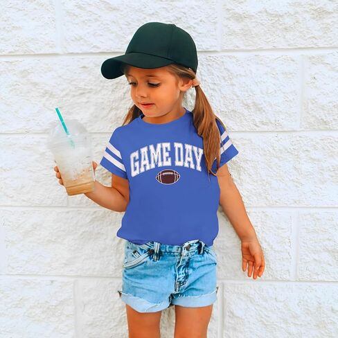 BOUTIKOME Toddler Game Day Shirts Baby Boys Girls Football T-Shirt Kids Football Fans Gift Tees Outfits Short Sleeve Tops in Saudi Arabia