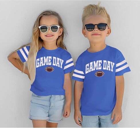 BOUTIKOME Toddler Game Day Shirts Baby Boys Girls Football T-Shirt Kids Football Fans Gift Tees Outfits Short Sleeve Tops in Saudi Arabia