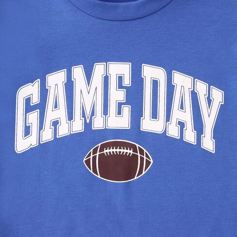BOUTIKOME Toddler Game Day Shirts Baby Boys Girls Football T-Shirt Kids Football Fans Gift Tees Outfits Short Sleeve Tops in Saudi Arabia